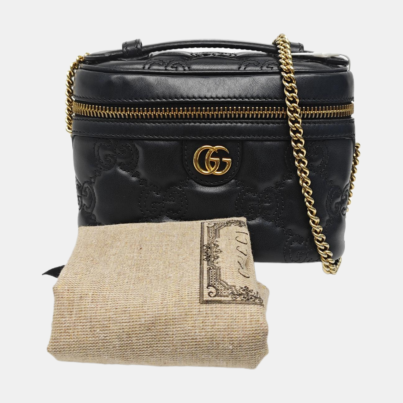 Monogram Calfskin Crossbody Bag Black