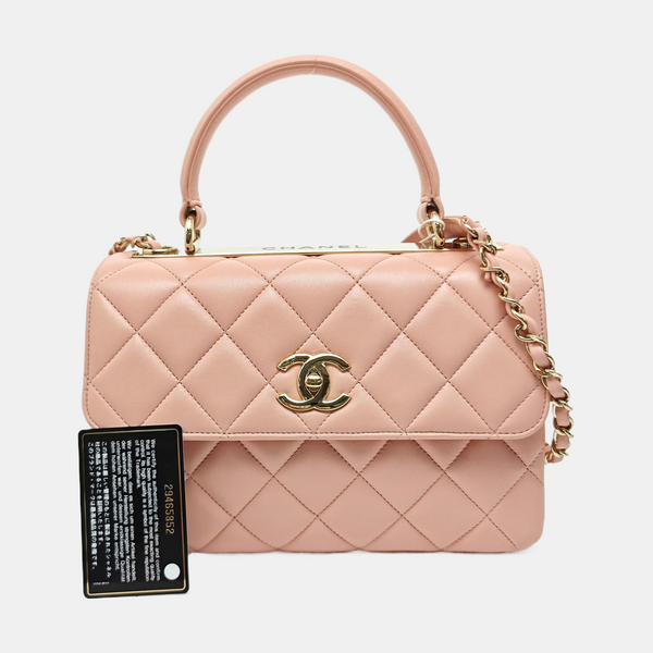TRENDY CC Small Quilted Lambskin Pink