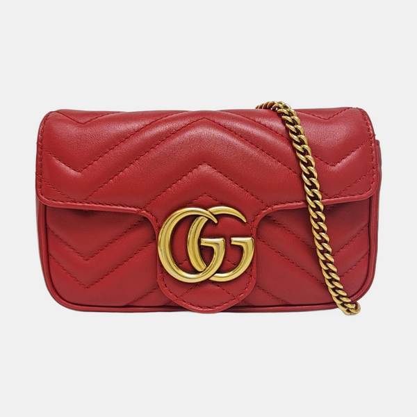 GG Marmont Mini Quilted Calfskin Red