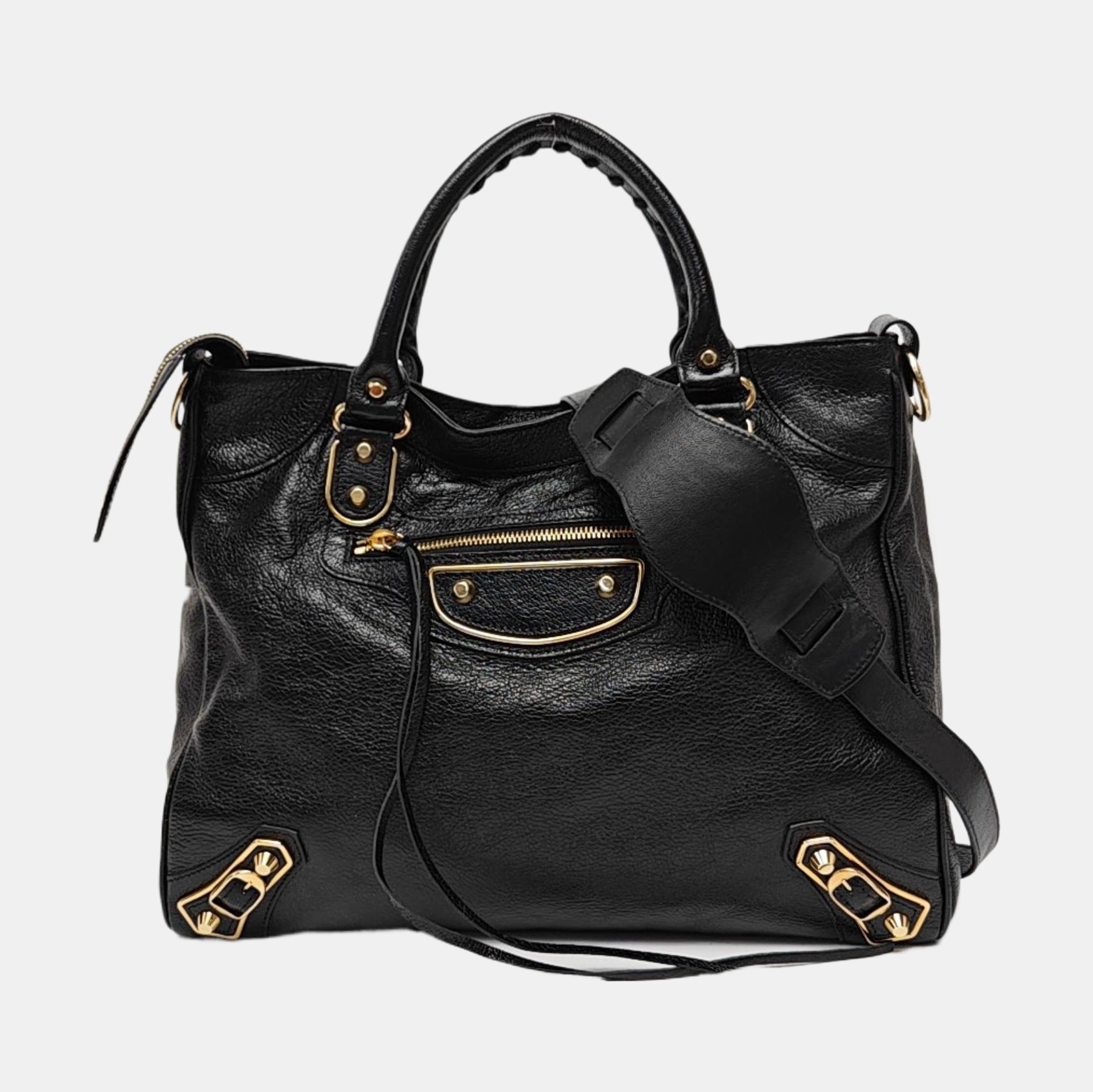 Classic Metallic Edge City Small Lambskin Black
