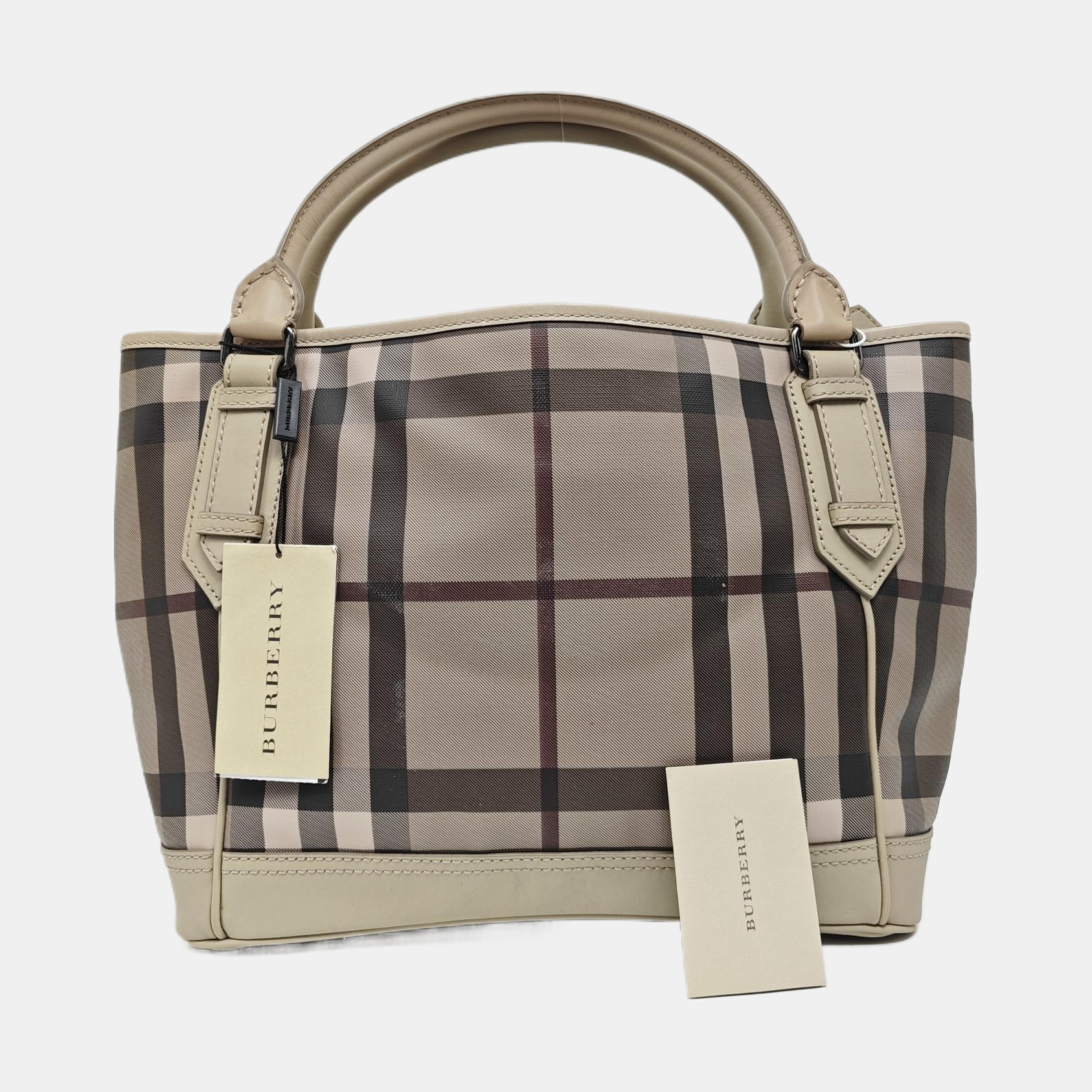 Coated Canvas Top Handle Bag Gray