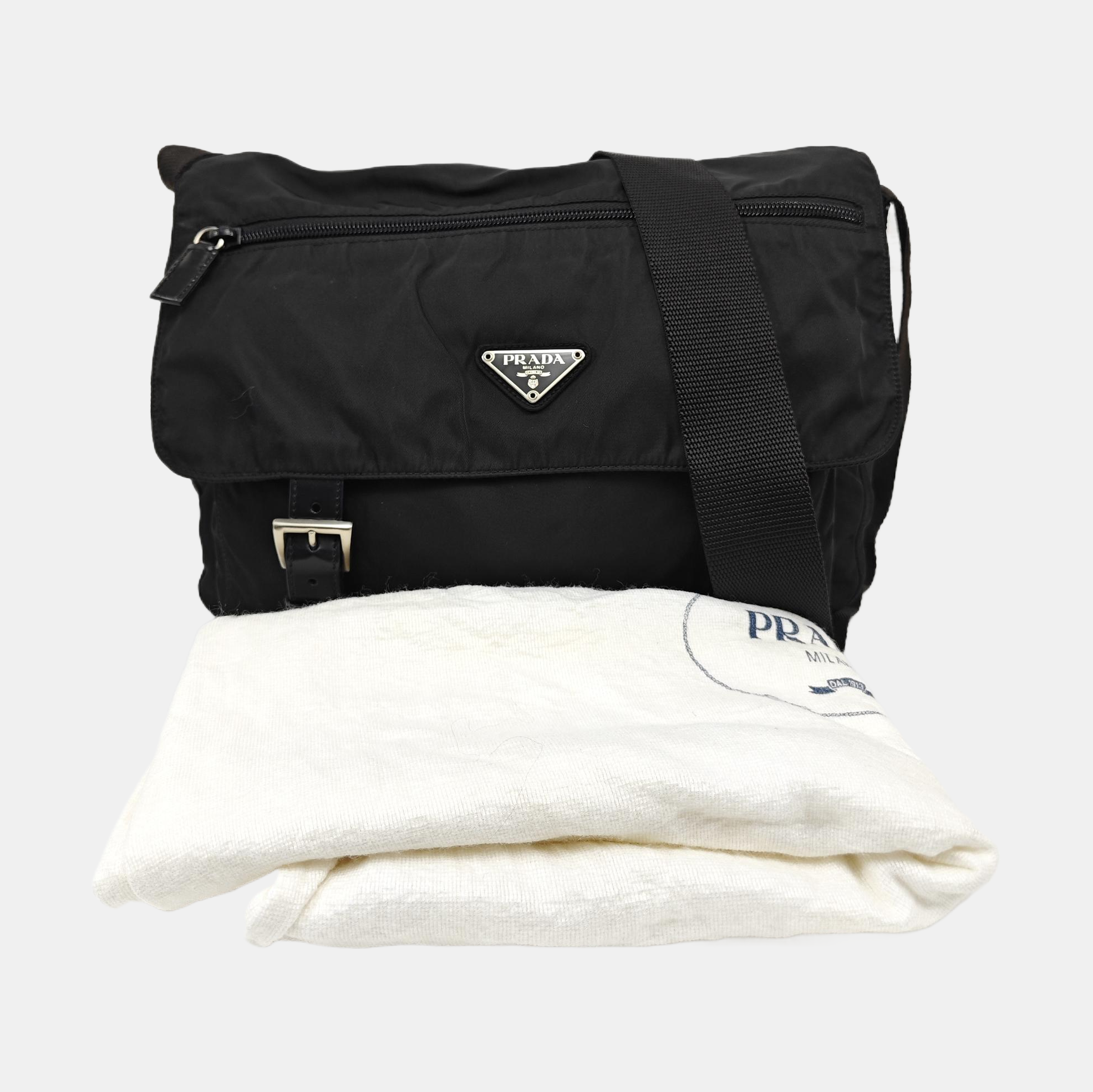 Nylon Shoulder Bag Black