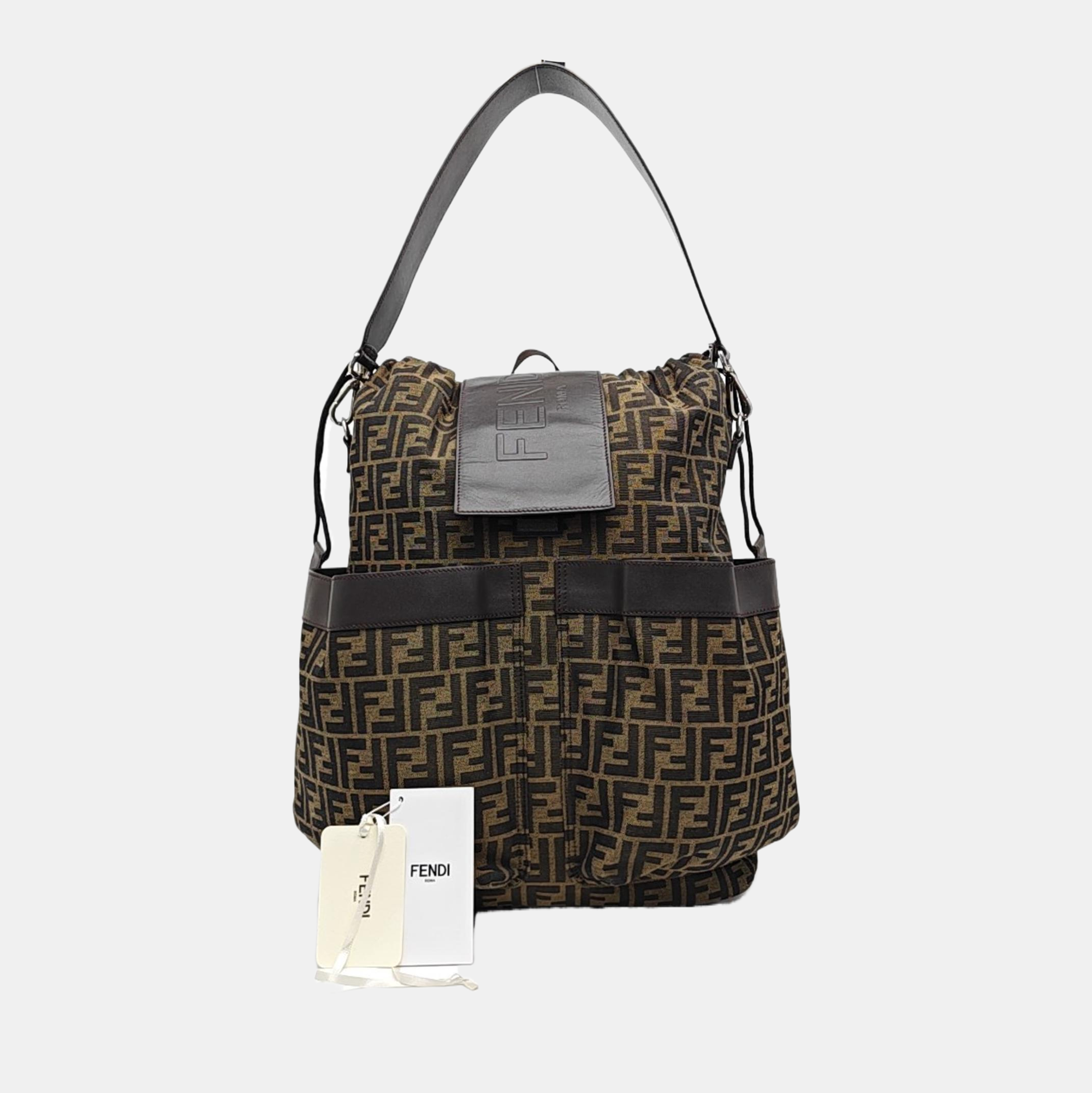 FENDI Strike Large Canvas Brown