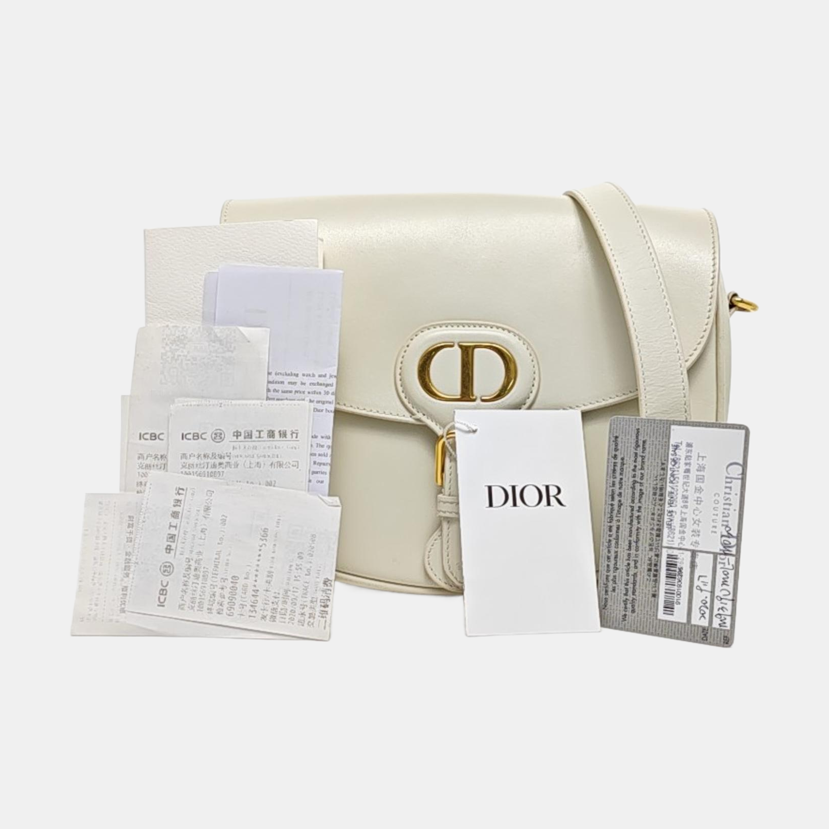 Authenticated pre-owned  Bobby Medium Calfskin White - Shoulder Bag at Looply