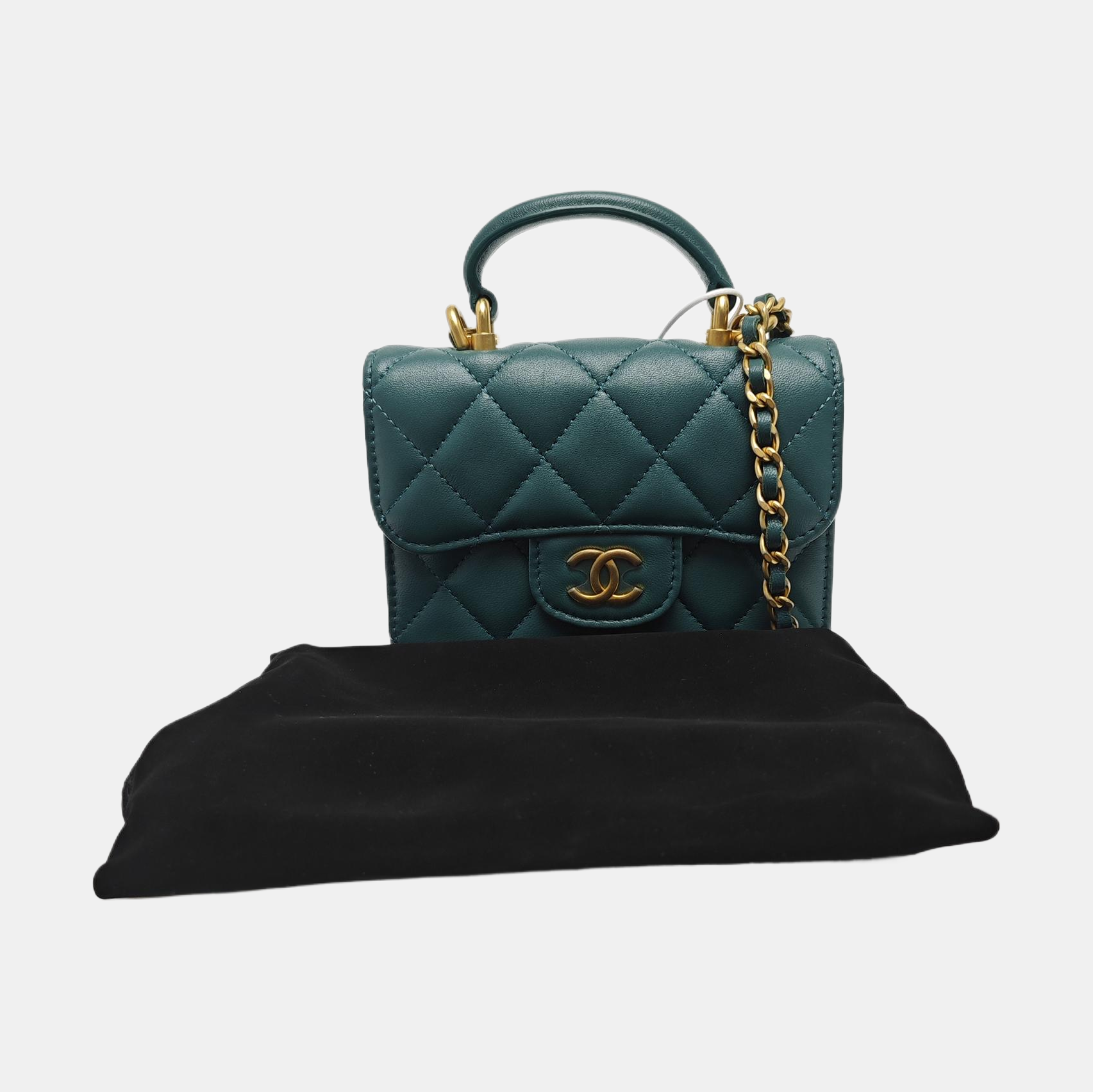 Quilted Lambskin Shoulder Bag Green