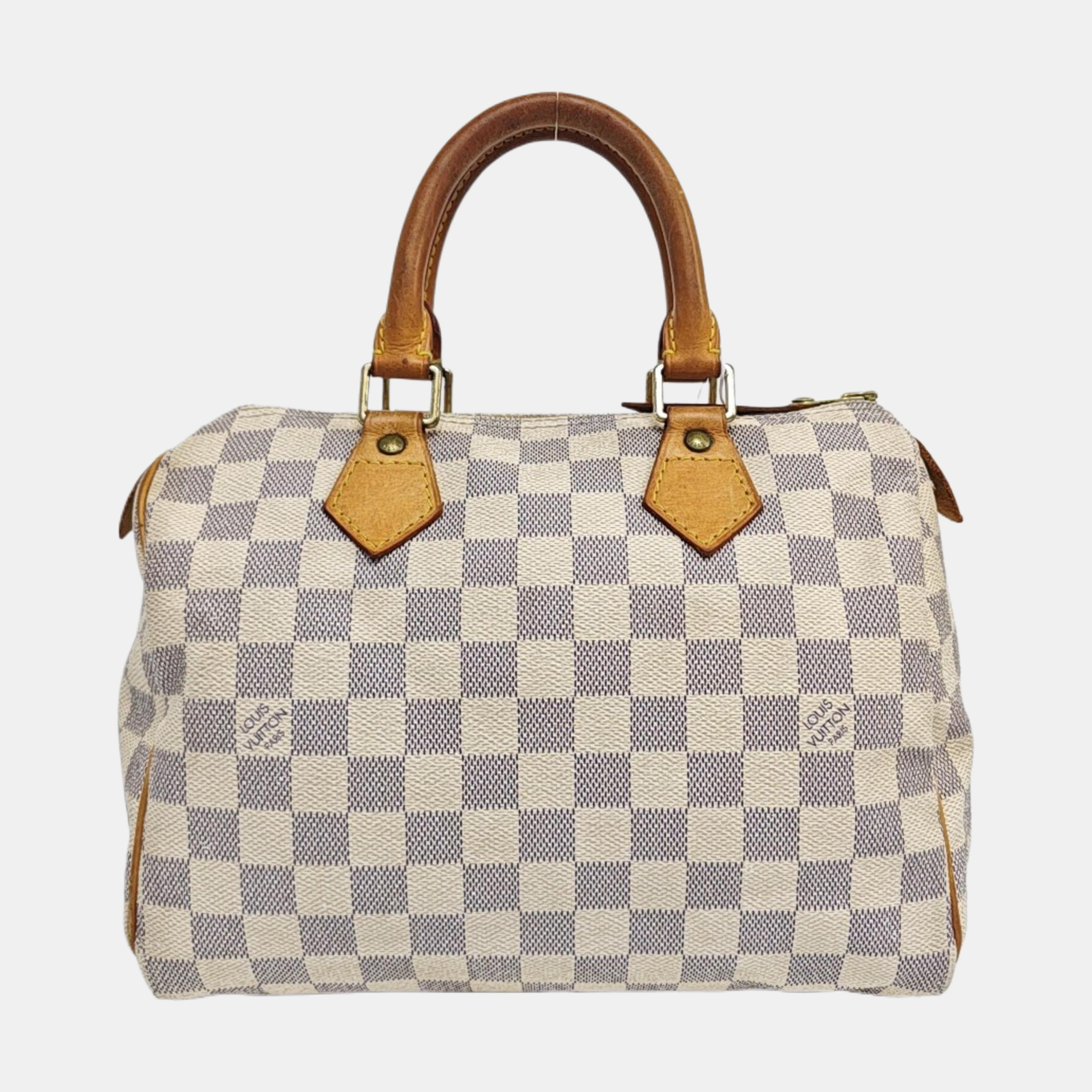SPEEDY 25 Damier Azur Coated Canvas White