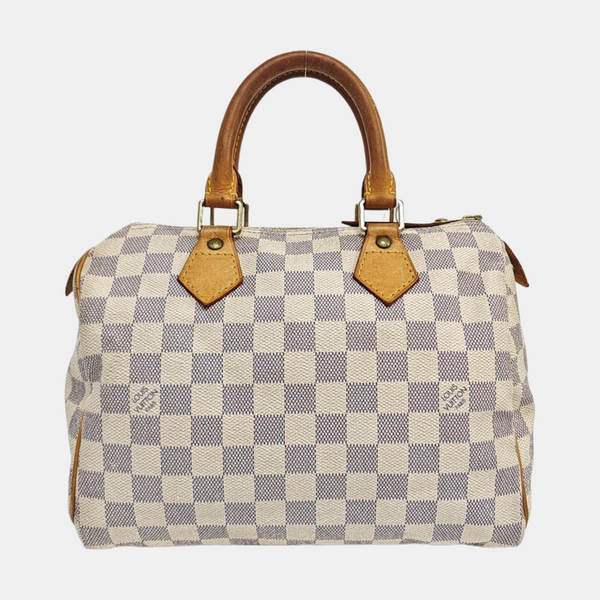 SPEEDY 25 Damier Azur Coated Canvas White