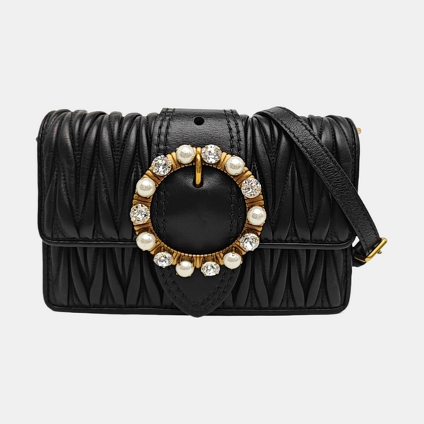 Matelassé Quilted Lambskin Black