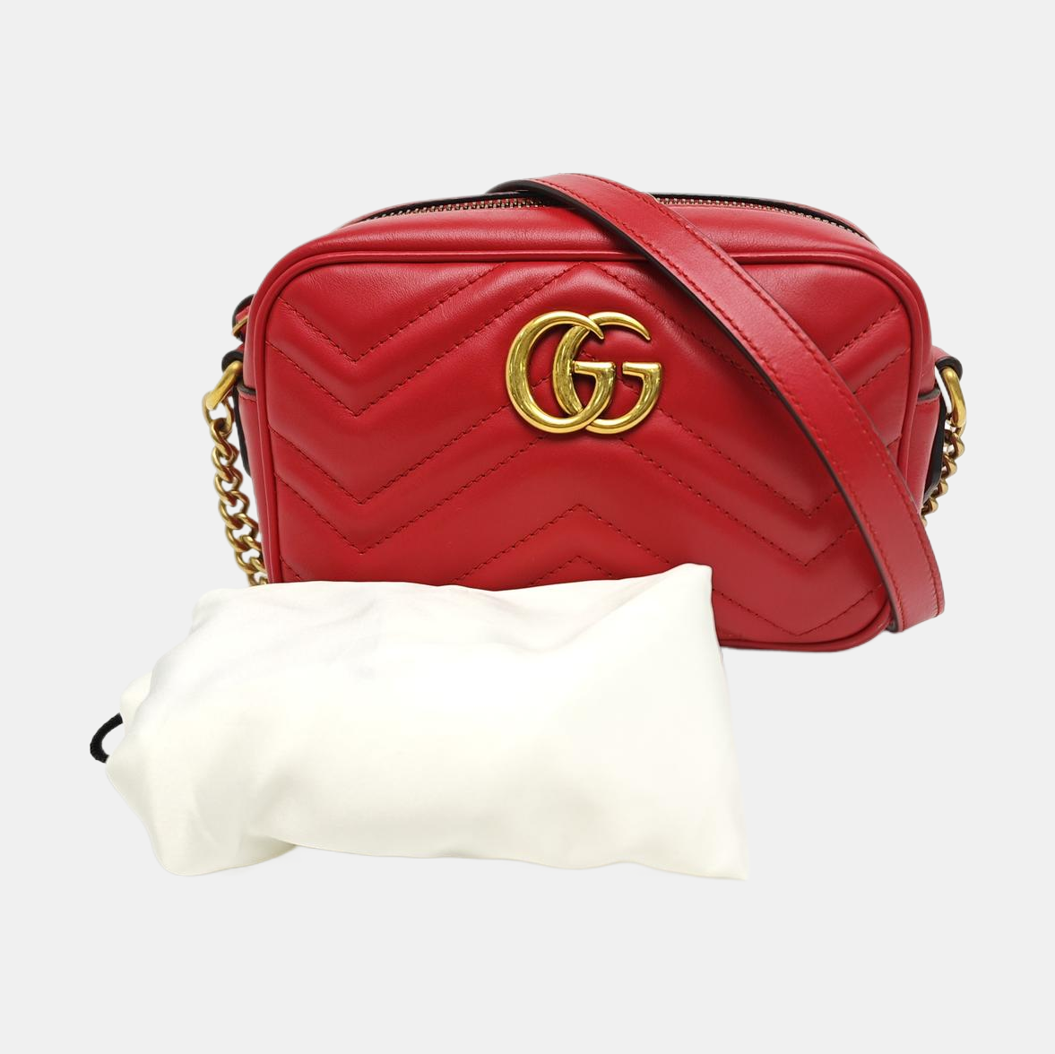 GG Marmont Super Mini Quilted Calfskin Red