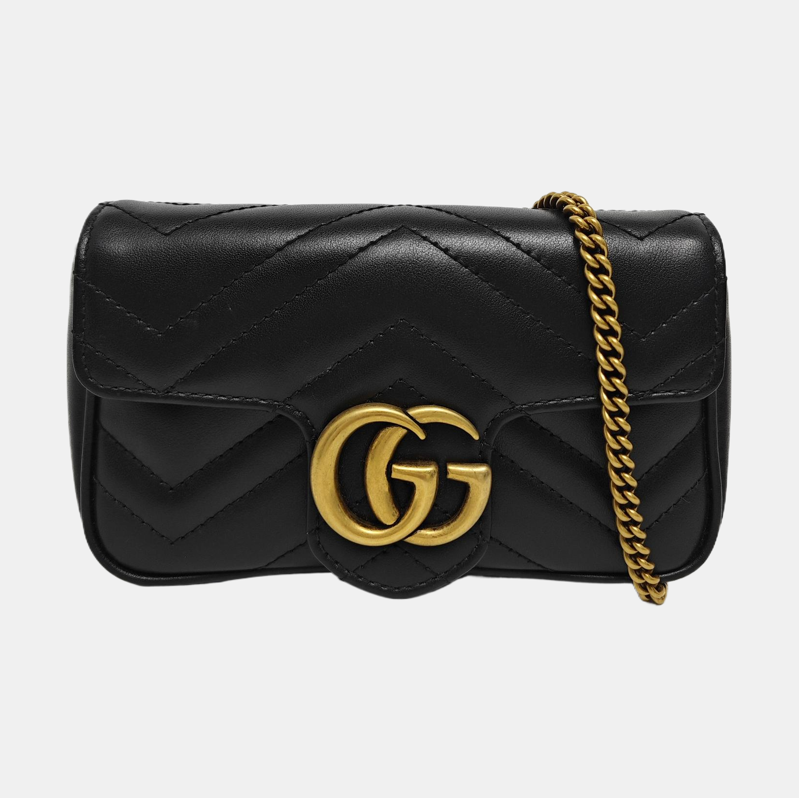 GG Marmont Mini Quilted Calfskin Black