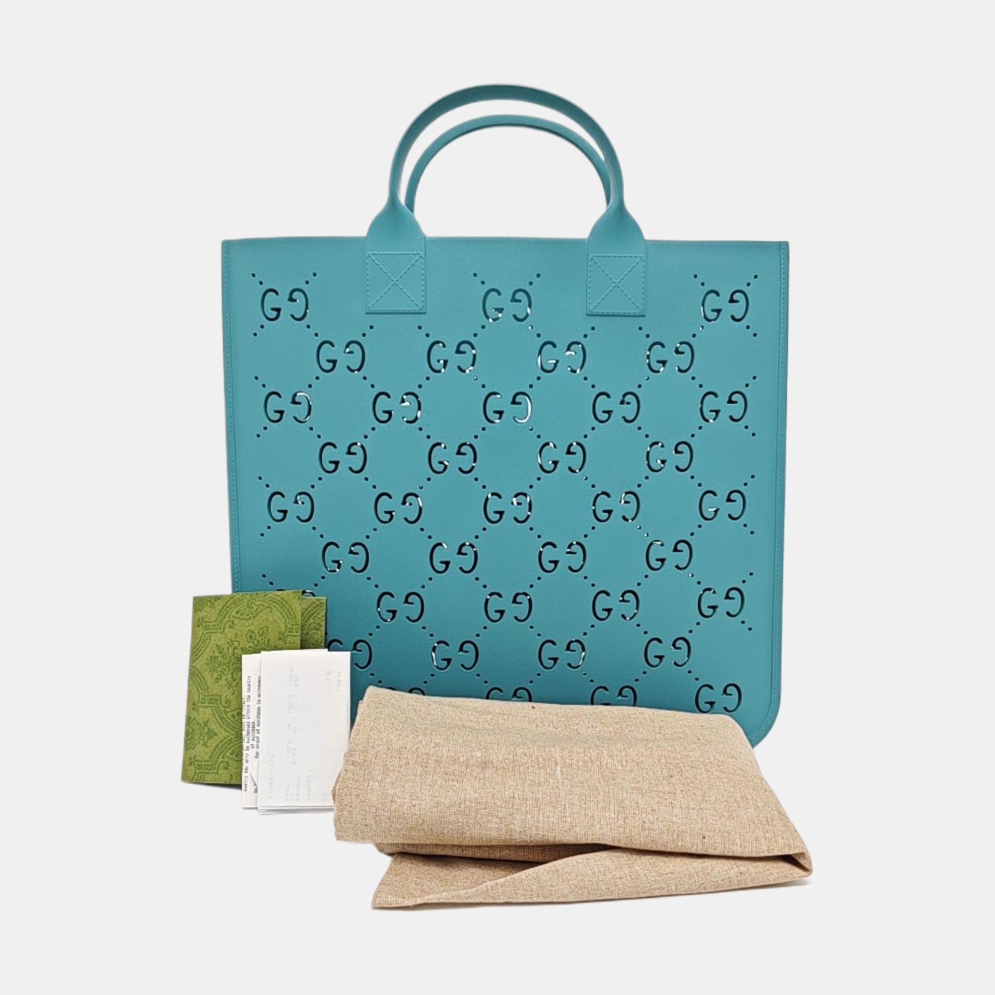 Monogram Rubber Tote Bag Blue
