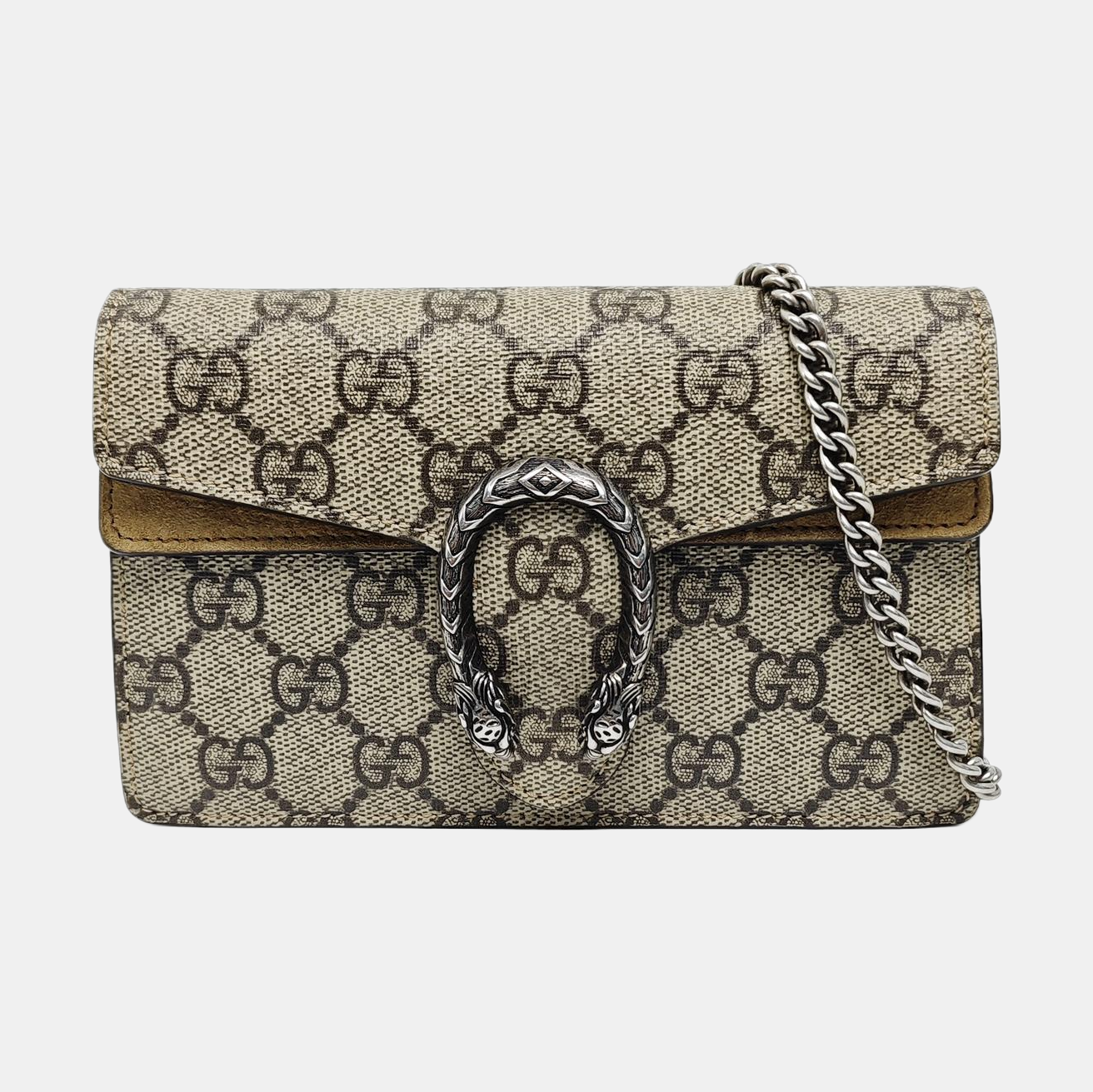 Dionysus Super Mini Monogram Coated Canvas Beige
