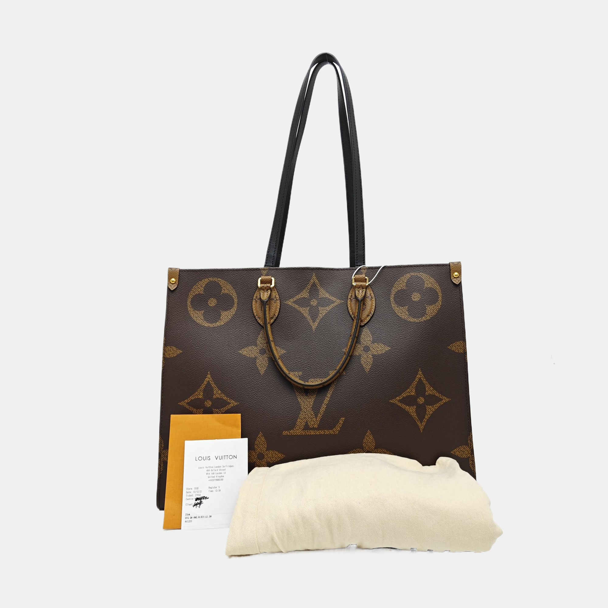 ONTHEGO GM Monogram Coated Canvas Brown