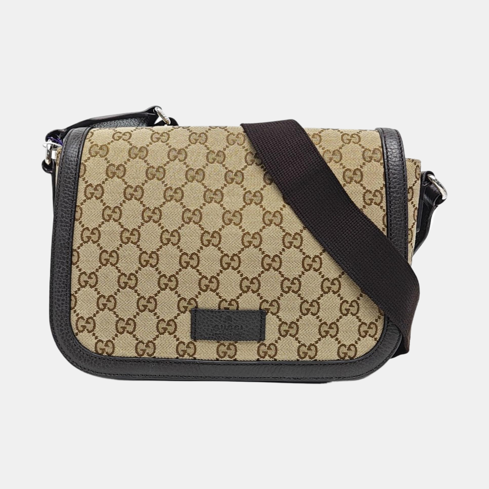 Monogram Canvas Shoulder Bag Brown