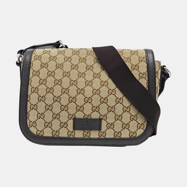 Monogram Canvas Shoulder Bag Brown