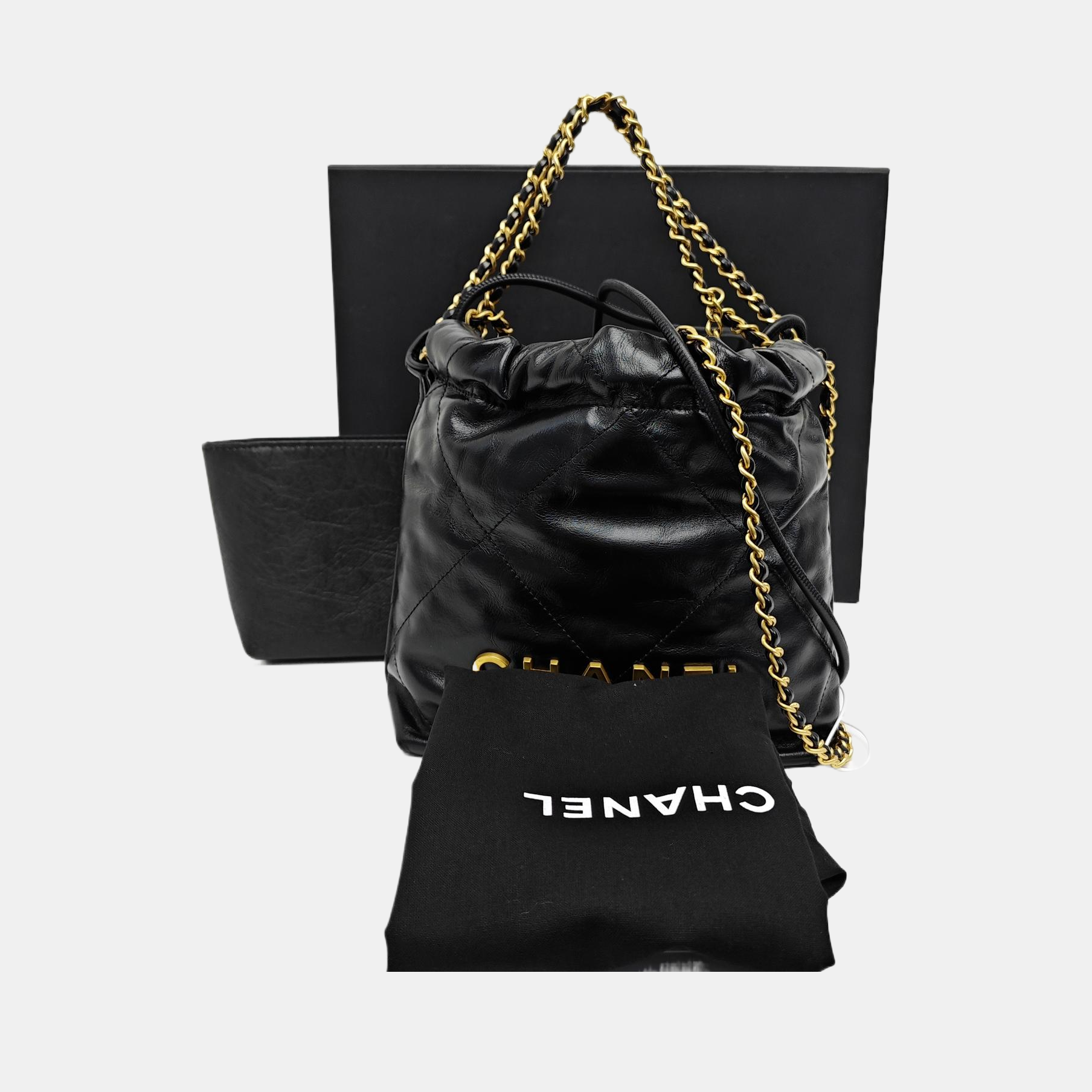 CHANEL 22 Mini Quilted Calfskin Black