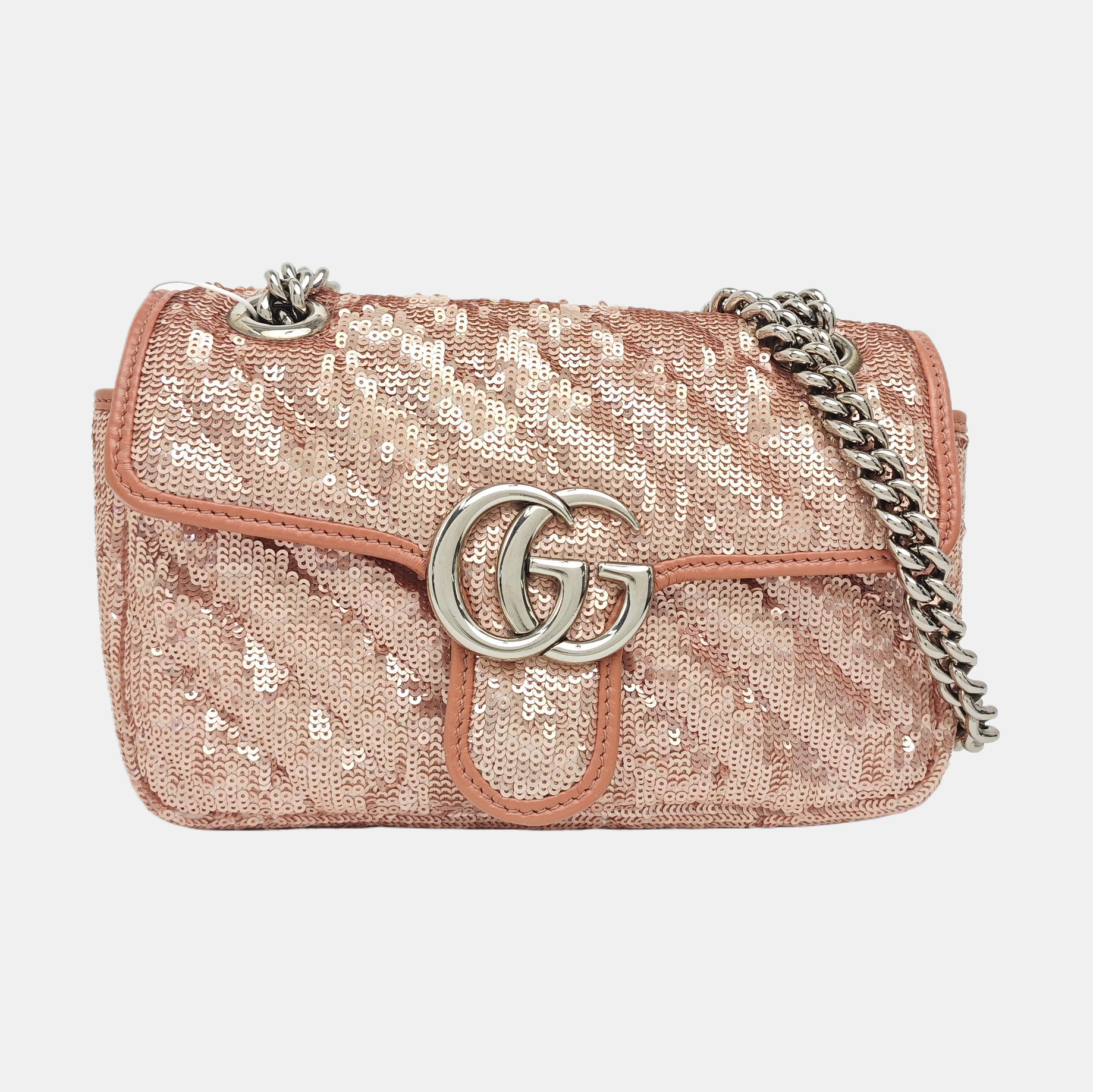 GG Marmont Small Quilted Sequins Pink