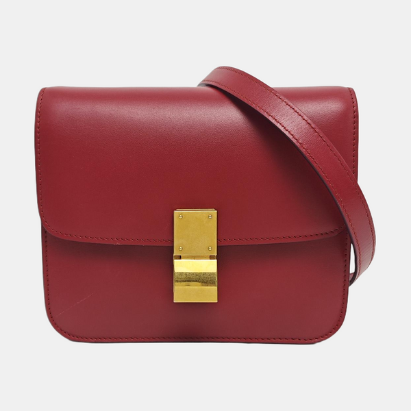 Authenticated pre-owned  CLASSIC BOX Small Calfskin Red - Shoulder Bag at Looply