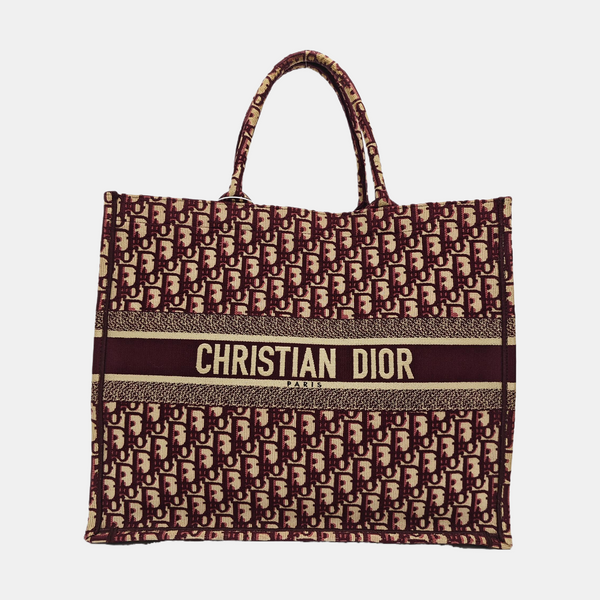 Book Tote Large Oblique Canvas Red