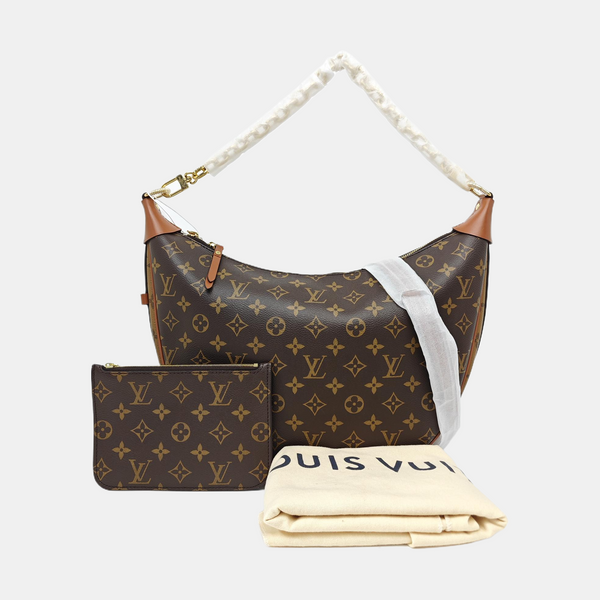 LOOP HOBO Monogram Coated Canvas Brown
