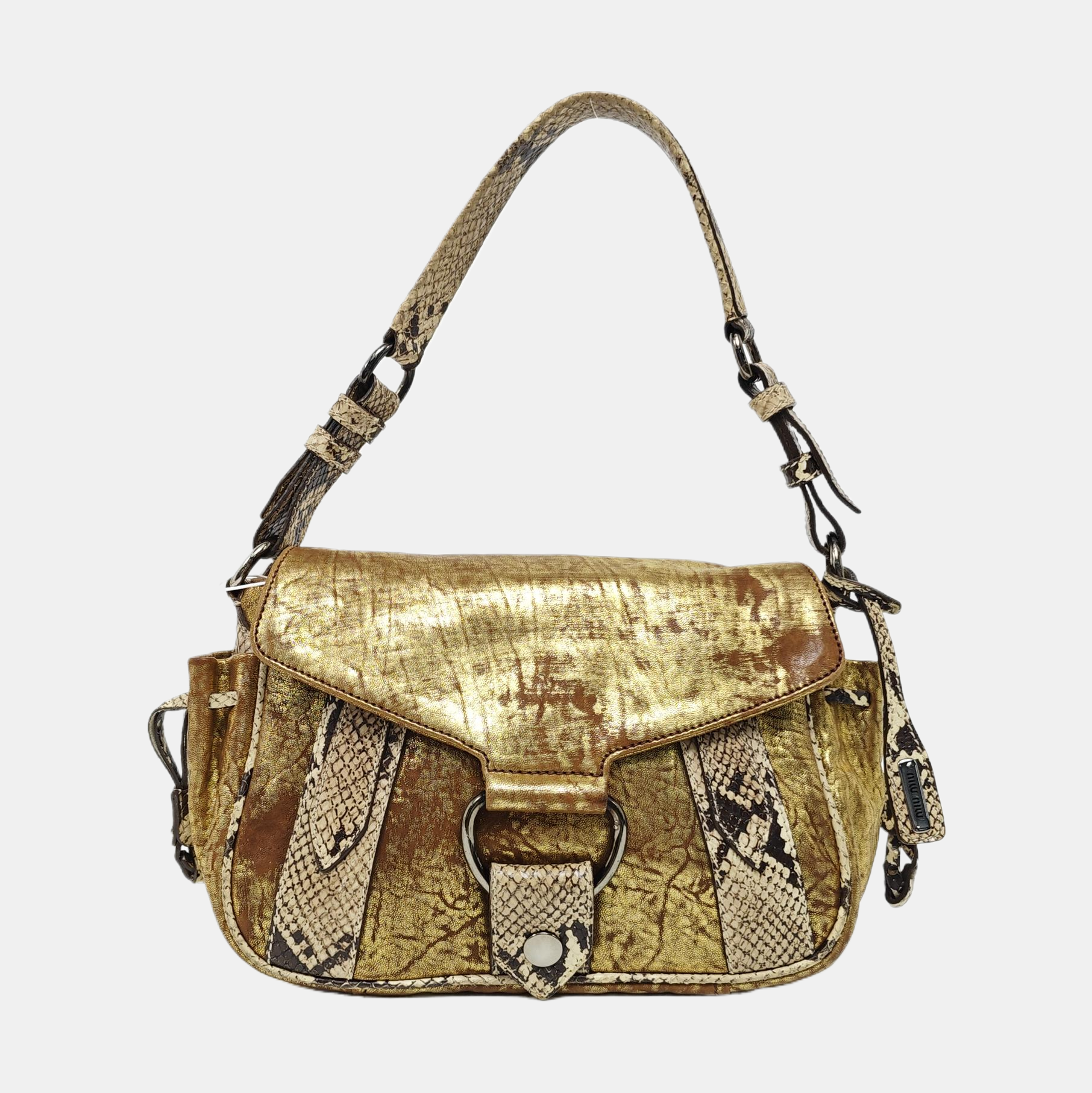 Leather Shoulder Bag Gold