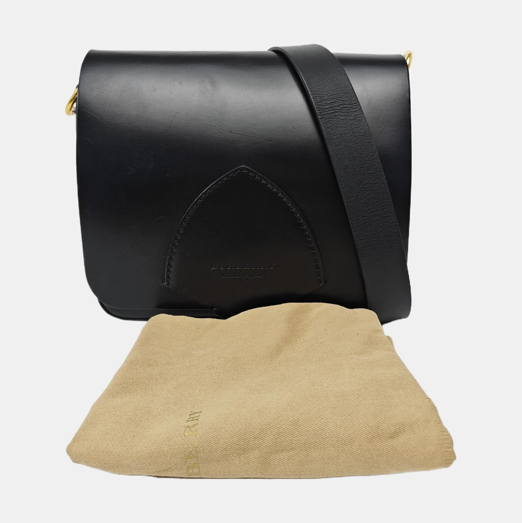 Square Stone Calfskin Black
