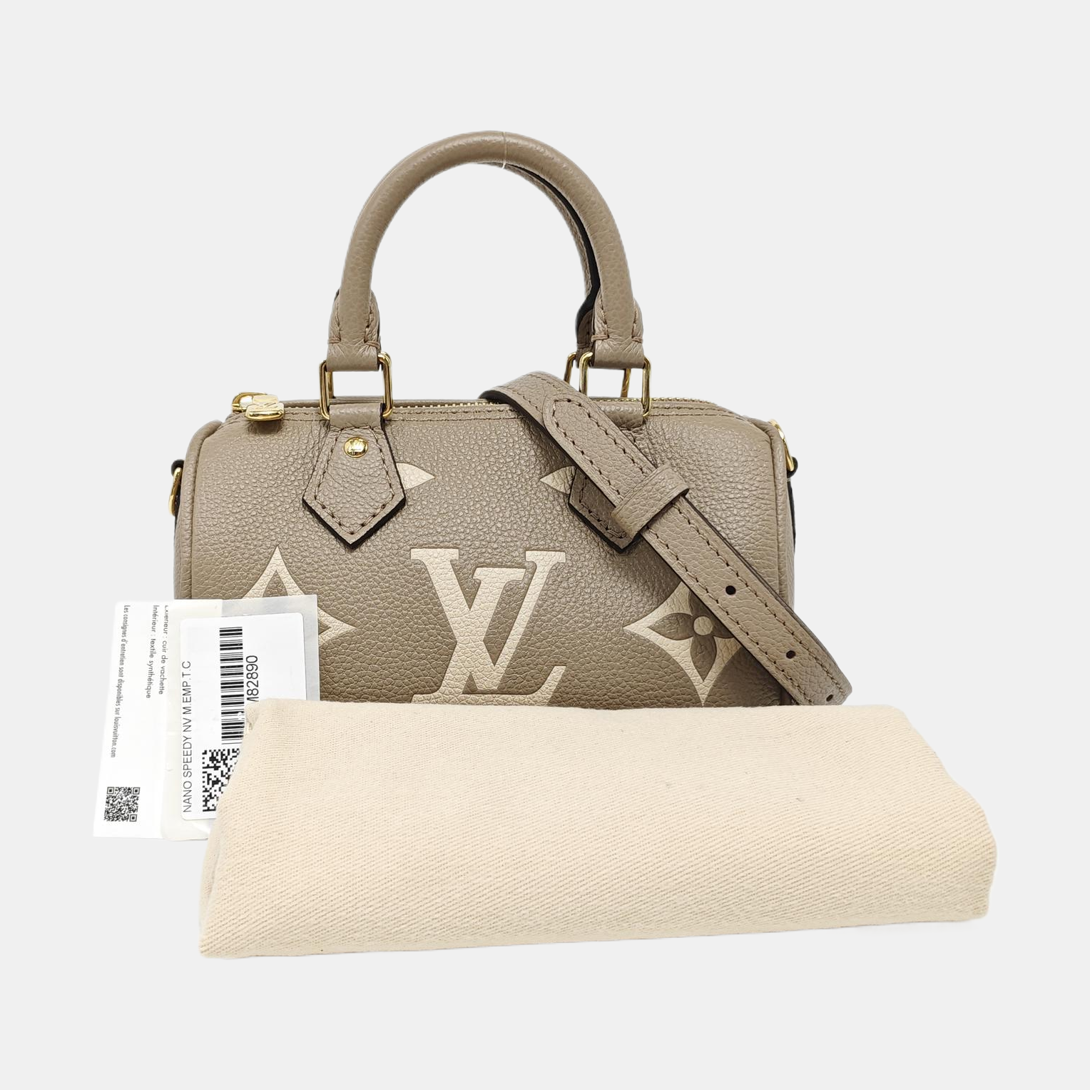 SPEEDY Nano Monogram Calfskin Gray