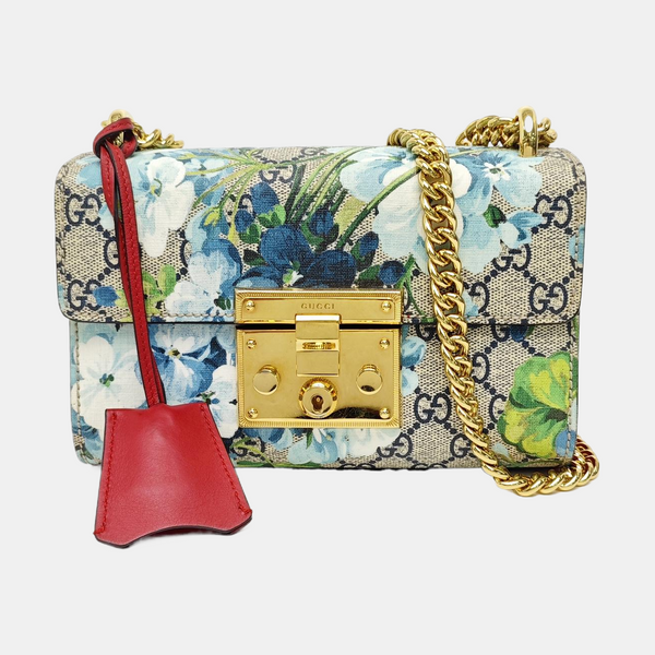 Padlock Small Monogram Coated Canvas Beige