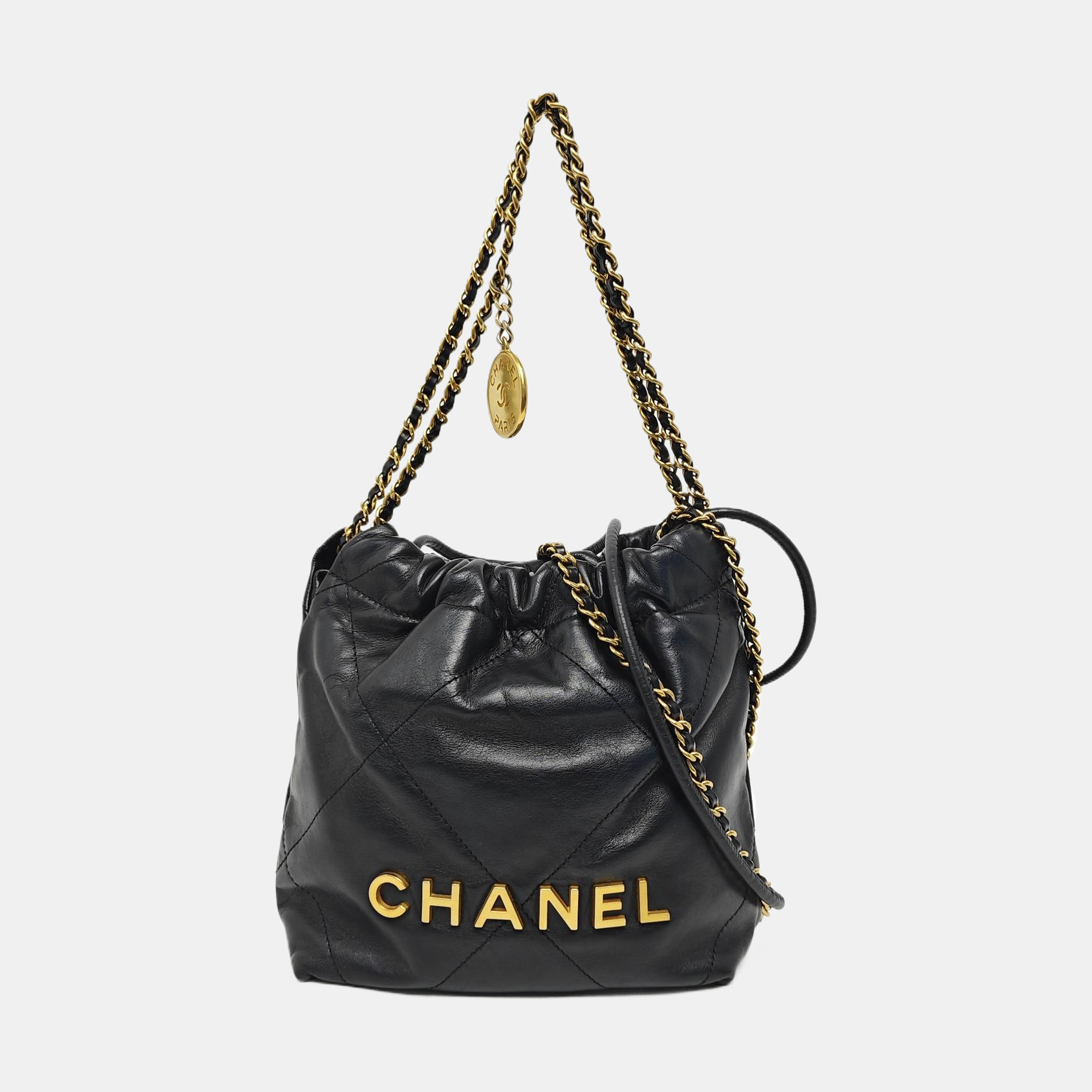 CHANEL 22 Mini Quilted Calfskin Black