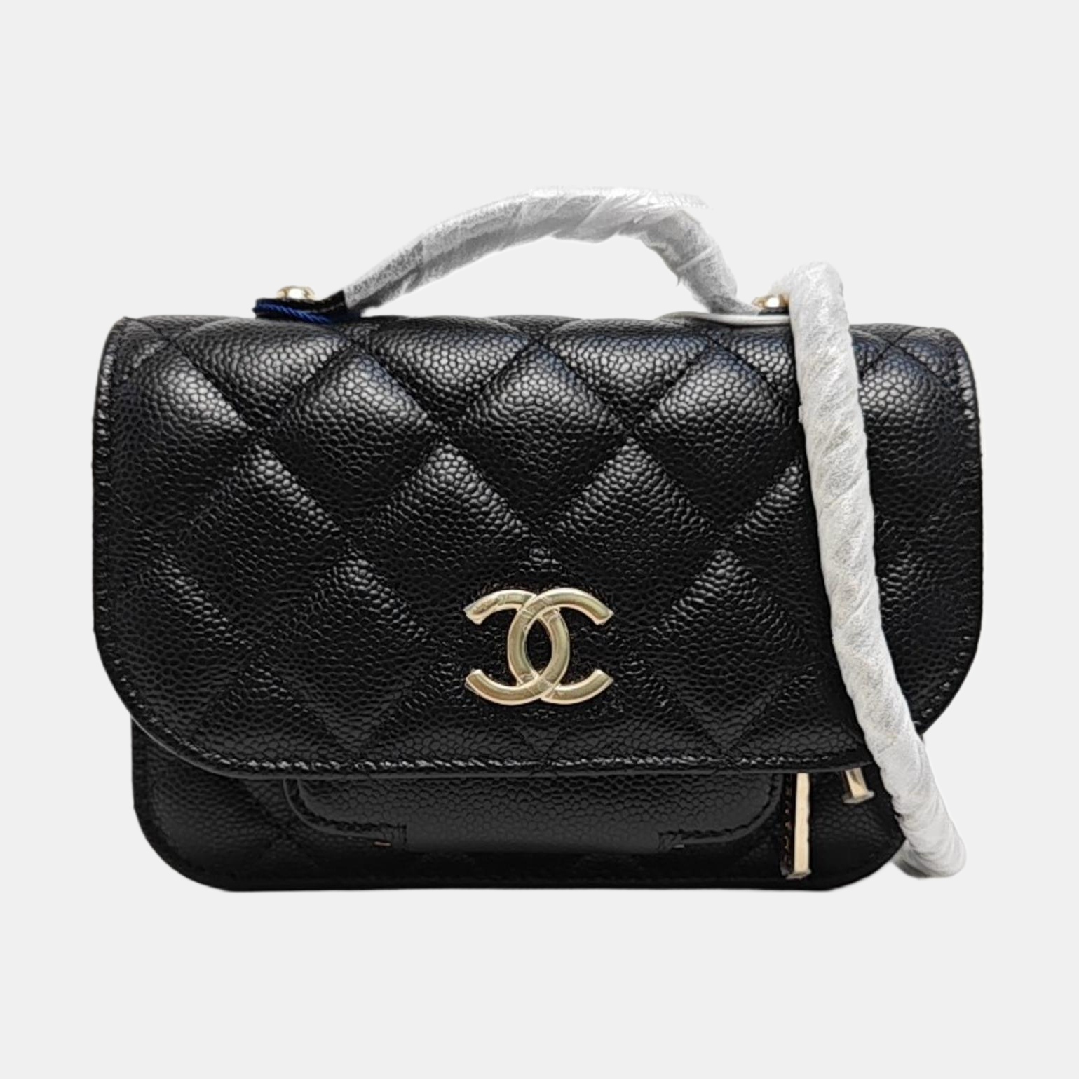 BUSINESS AFFINITY Quilted Grained Calfskin Black