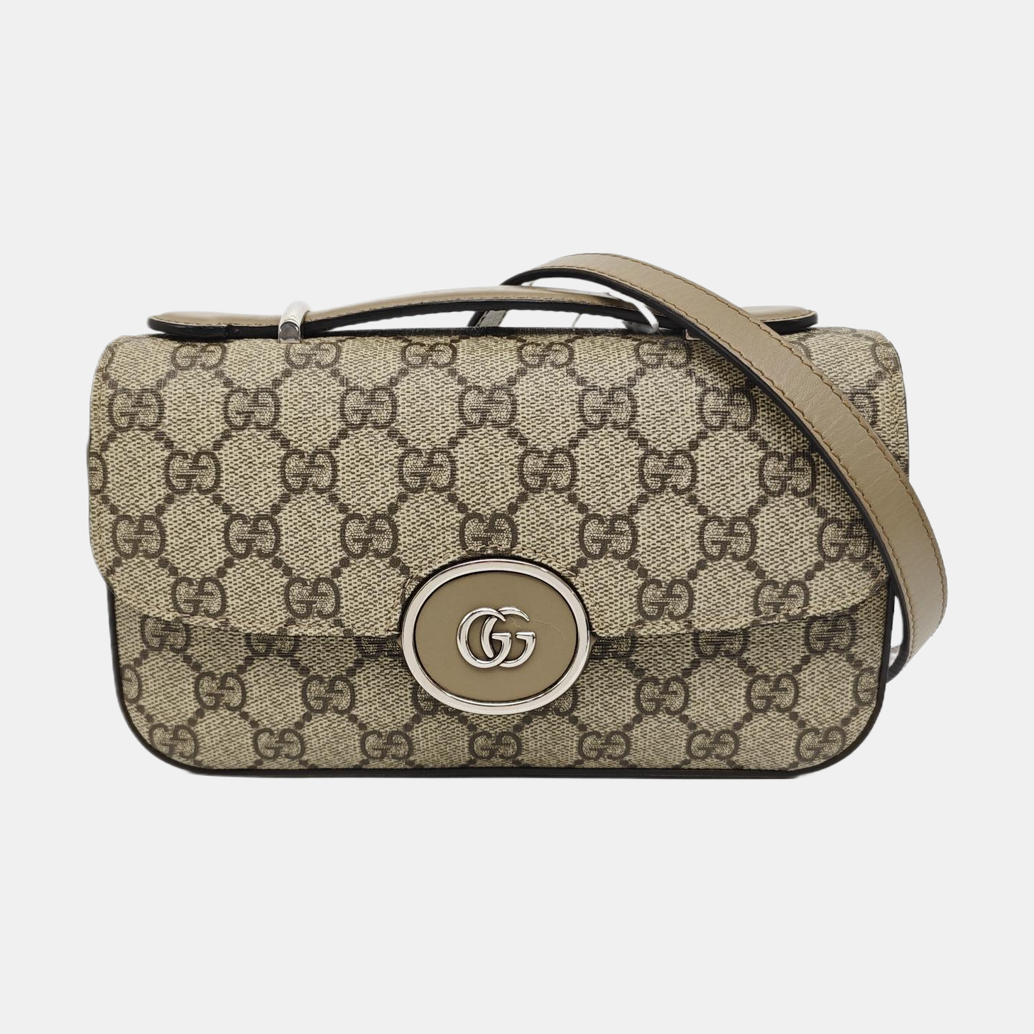 Monogram Coated Canvas Shoulder Bag Gray