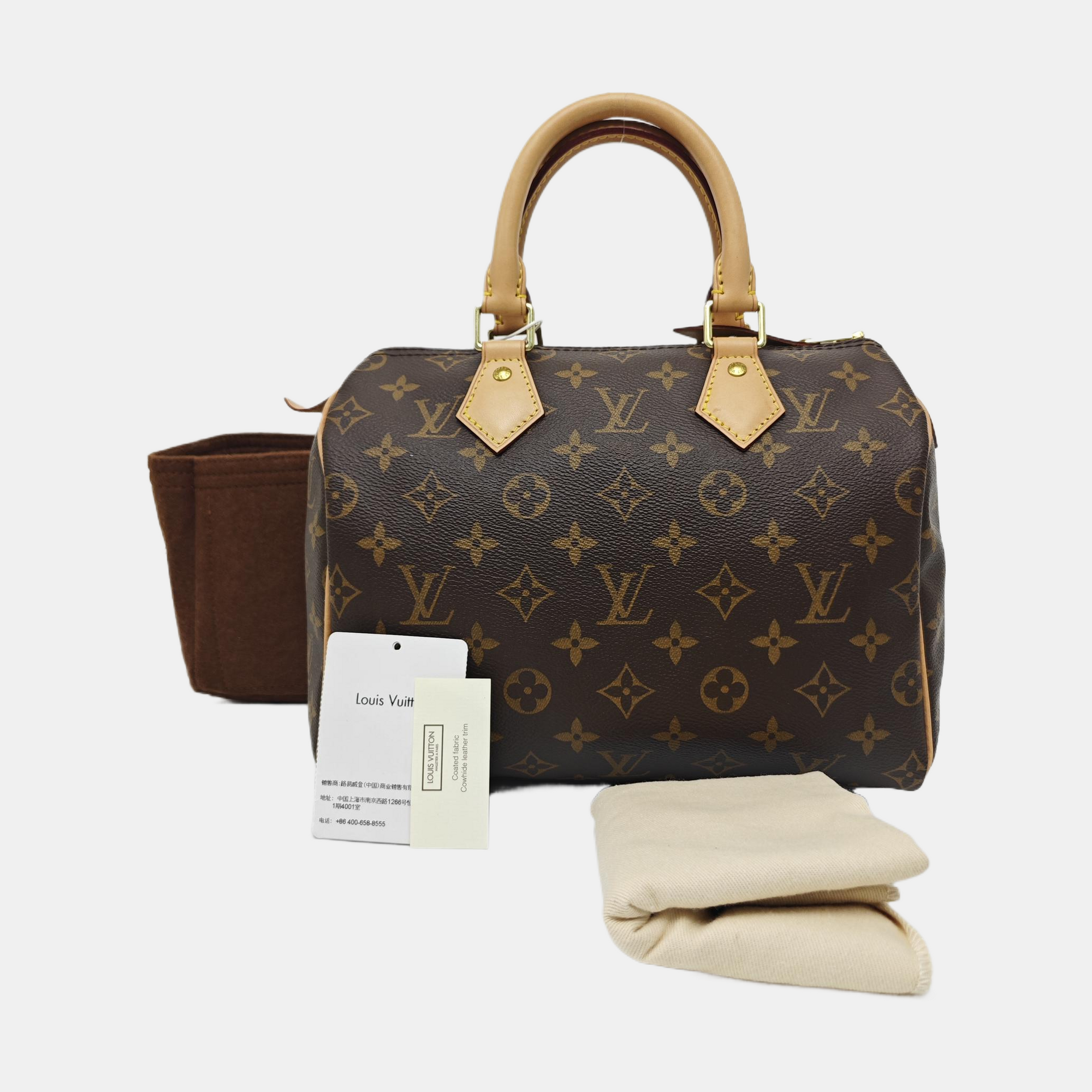 SPEEDY 25 Monogram Coated Canvas Brown