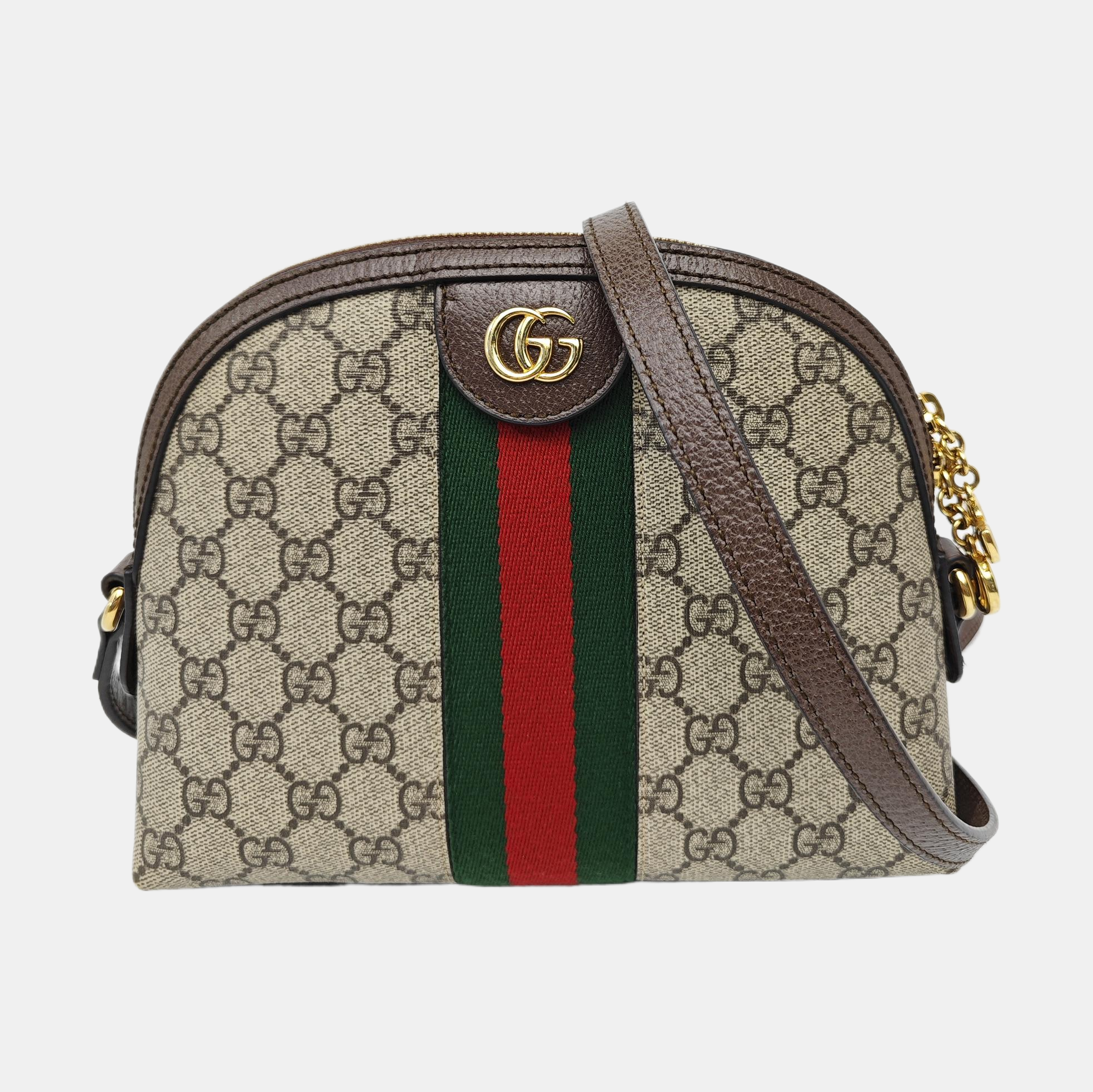 Ophidia Small Monogram Coated Canvas Beige