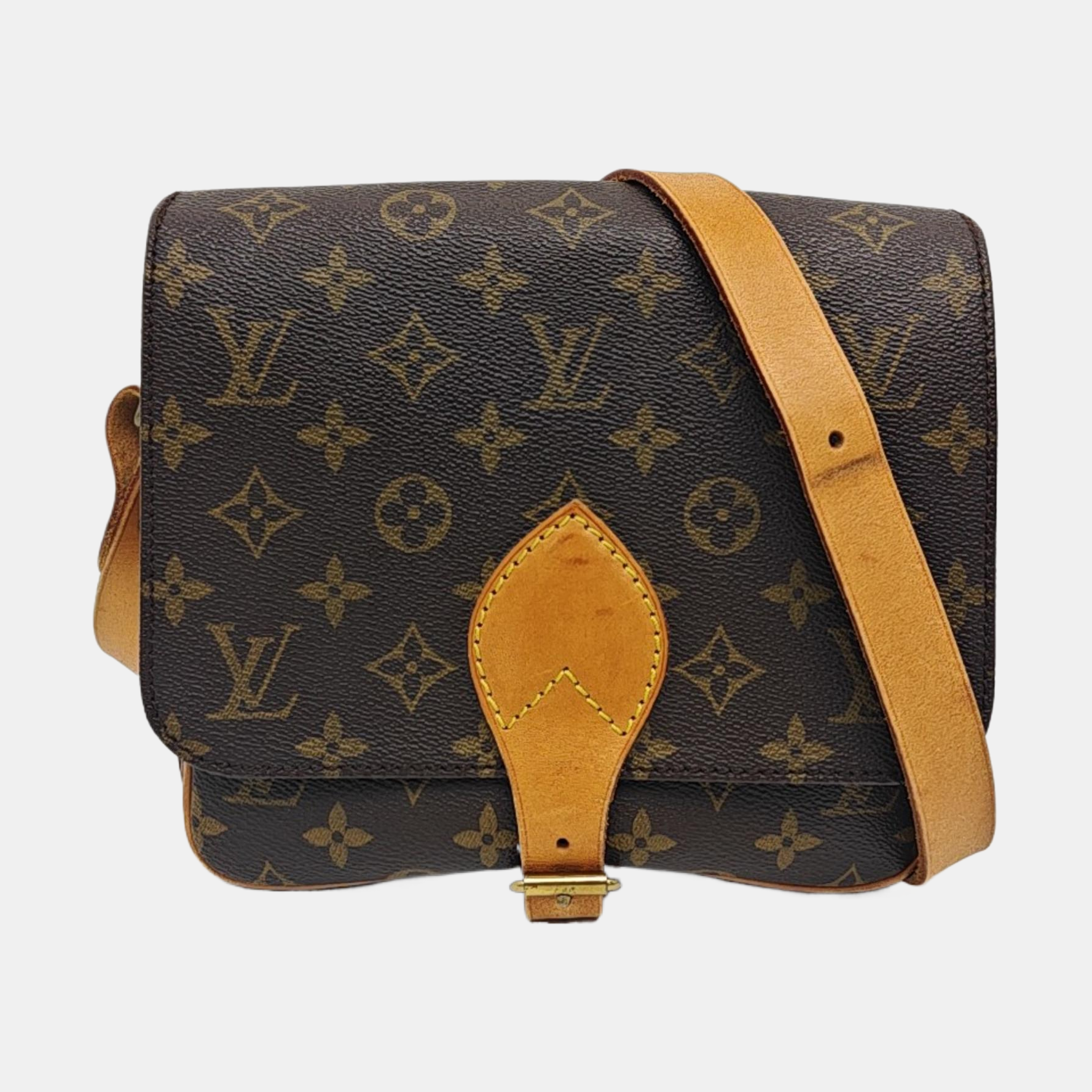 CARTOUCHIERE MM Monogram Coated Canvas Brown