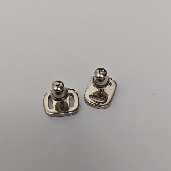 Brass Silver Stud Earrings