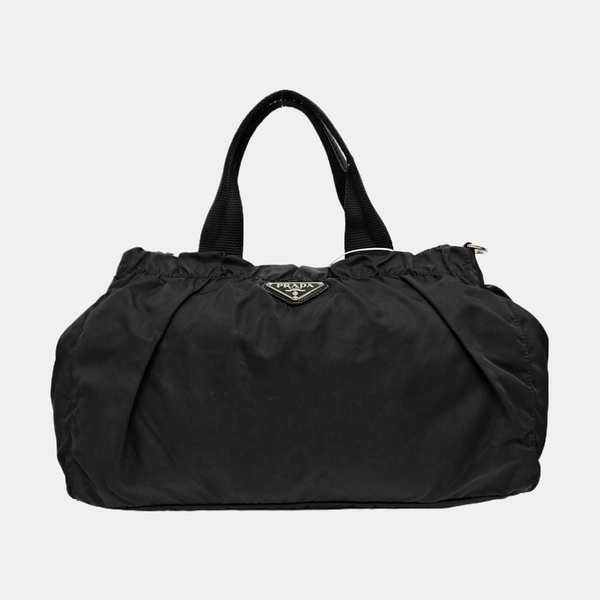 Nylon Top Handle Bag Black
