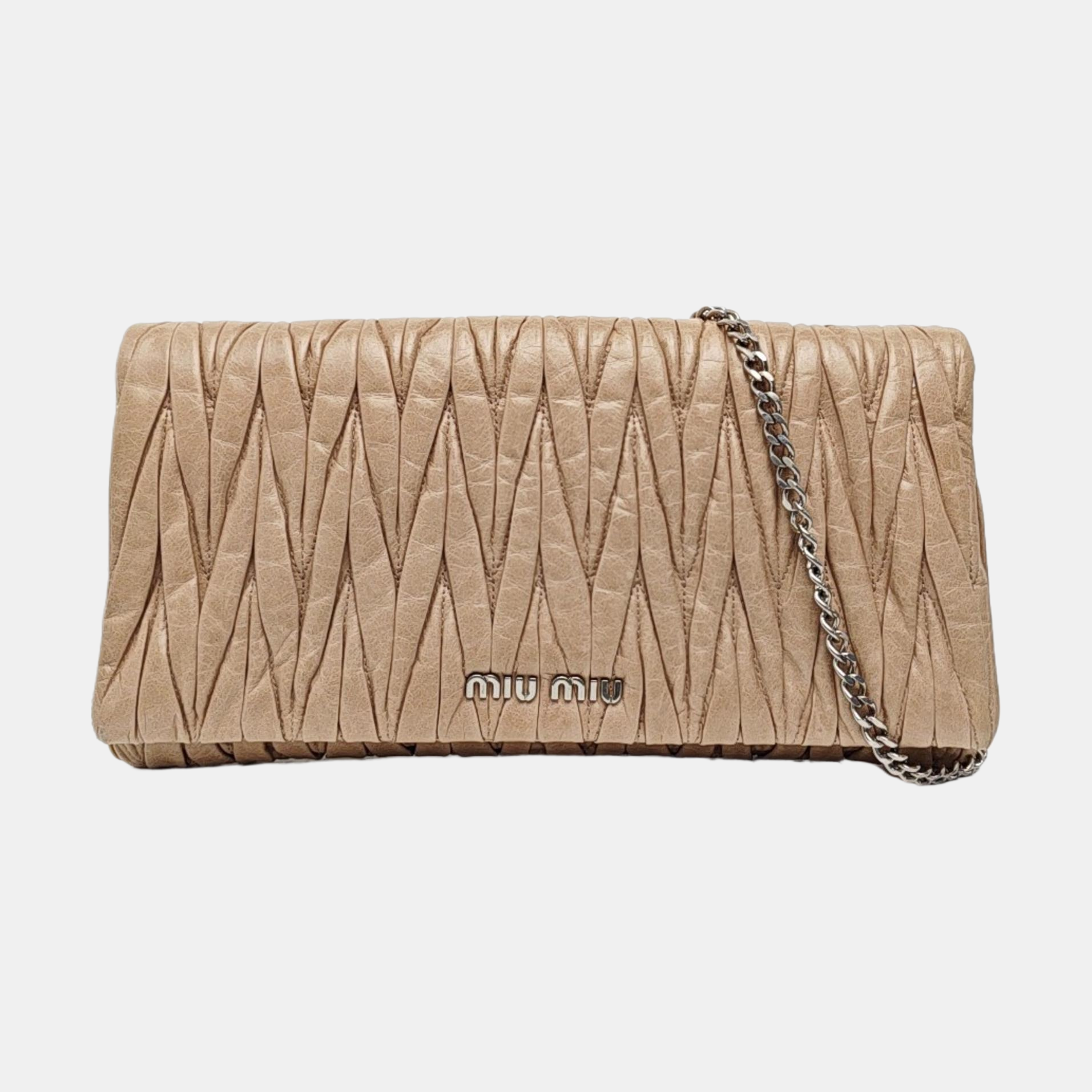 Miu Délice Quilted Lambskin Beige