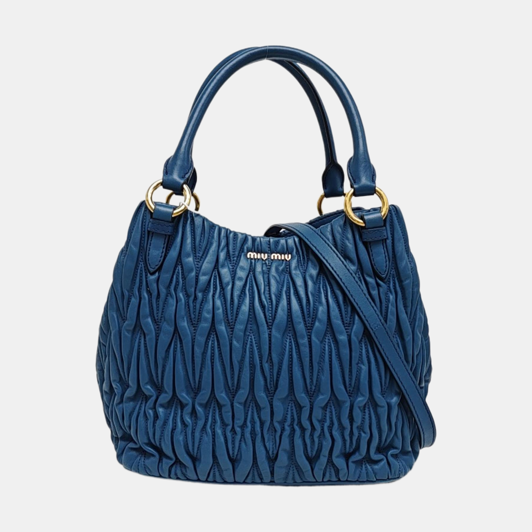Quilted Lambskin Tote Bag Blue