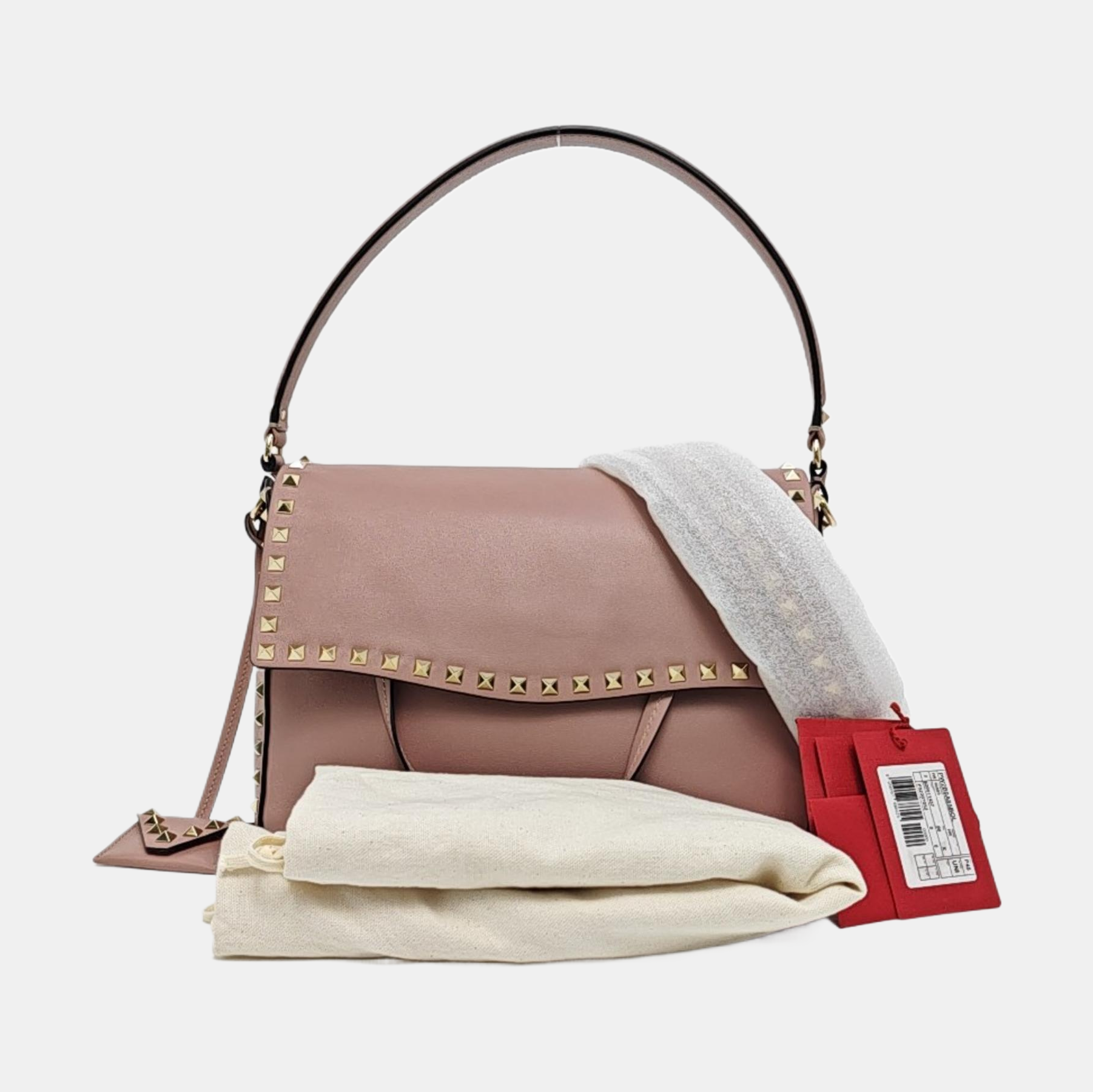Rockstud Calfskin Beige