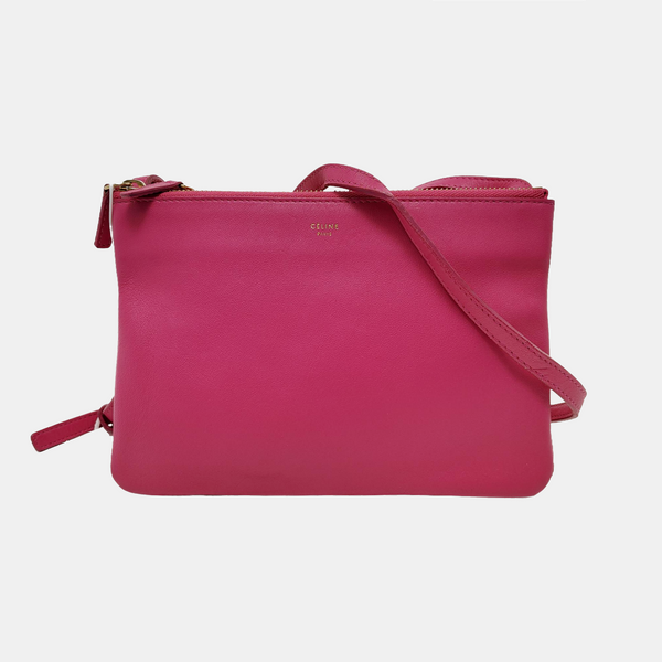Authenticated pre-owned  TRIO Small Calfskin Pink - Crossbody Bag at Looply