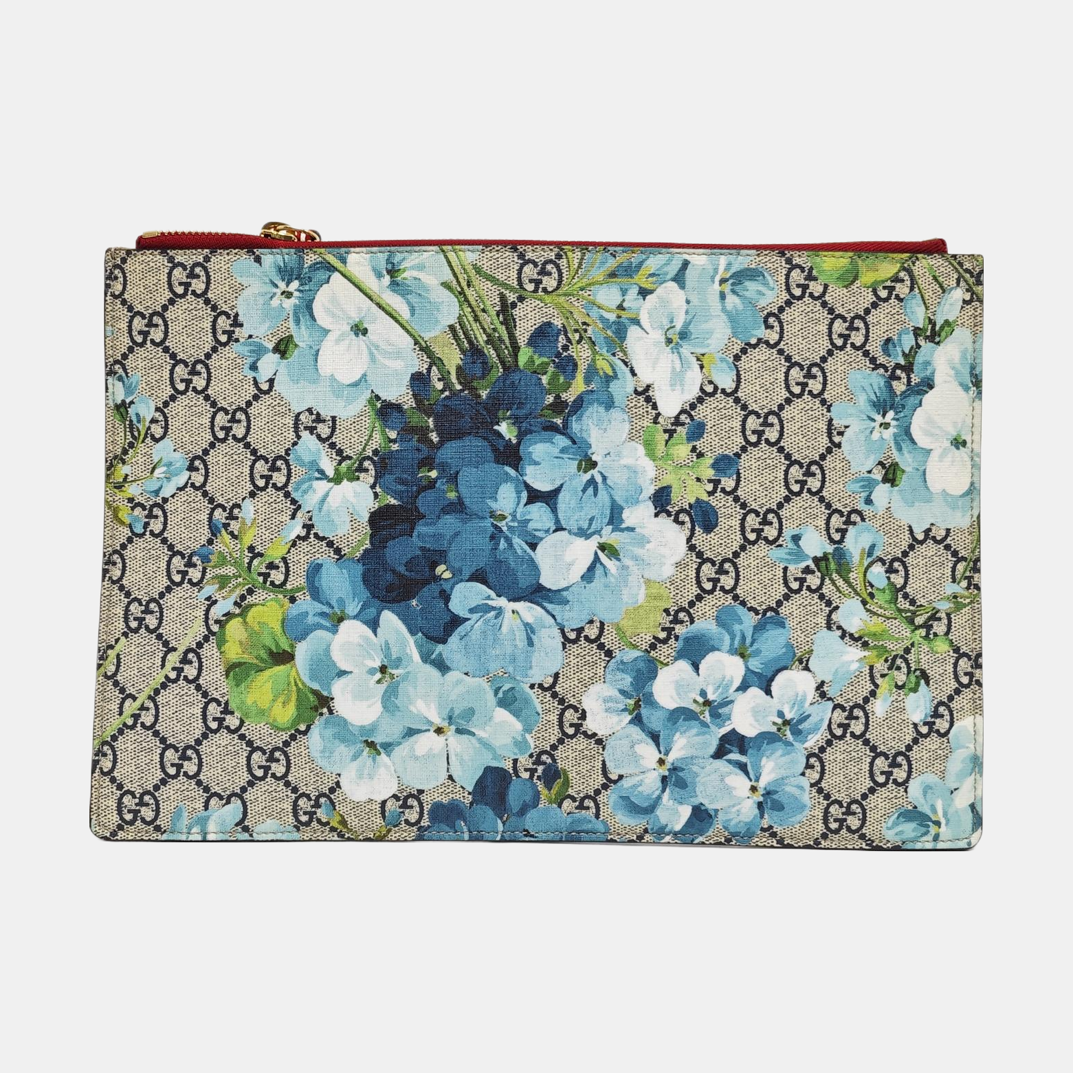 Monogram Coated Canvas Clutch Blue