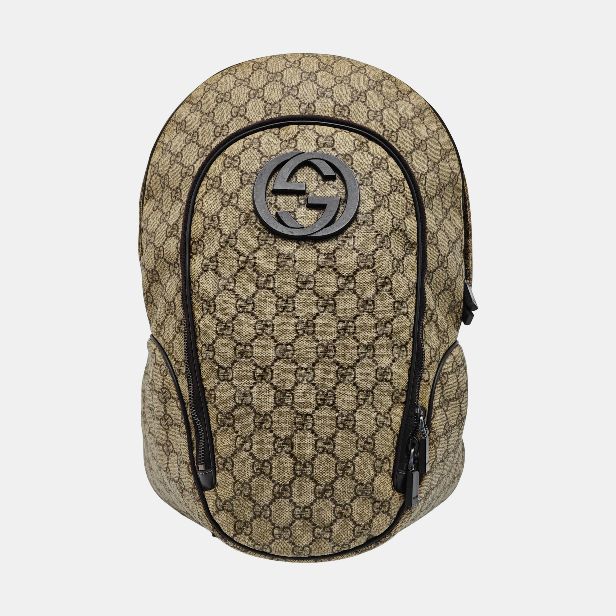 Monogram Coated Canvas Backpack Brown