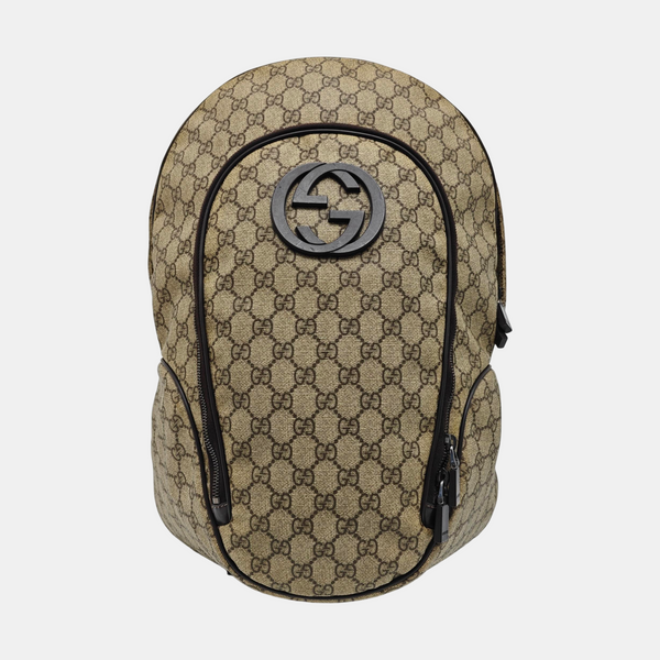Monogram Coated Canvas Backpack Brown