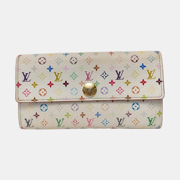 LV × TM PORTE MONNAIE Monogram Coated Canvas White Wallet