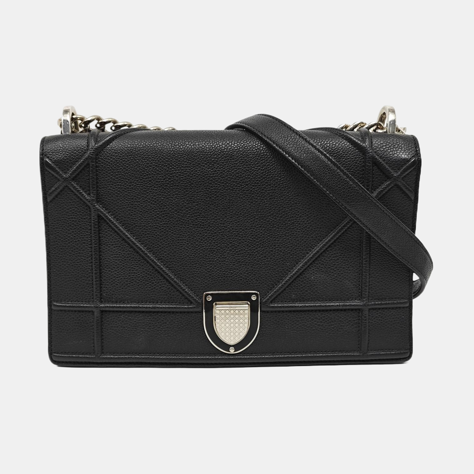 Diorama Medium Cannage Calfskin Black