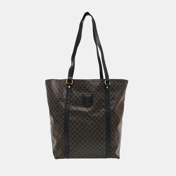 Coated Canvas Tote Bag Brown