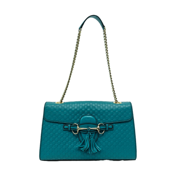 Emily Chain Monogram Calfskin Blue