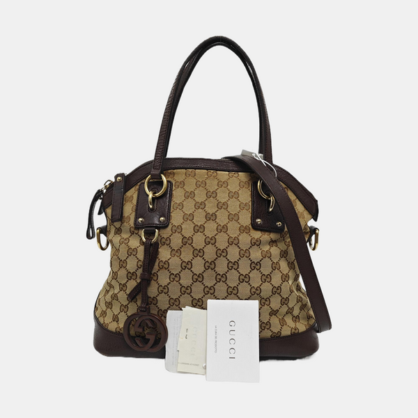 Monogram Canvas Tote Bag Brown