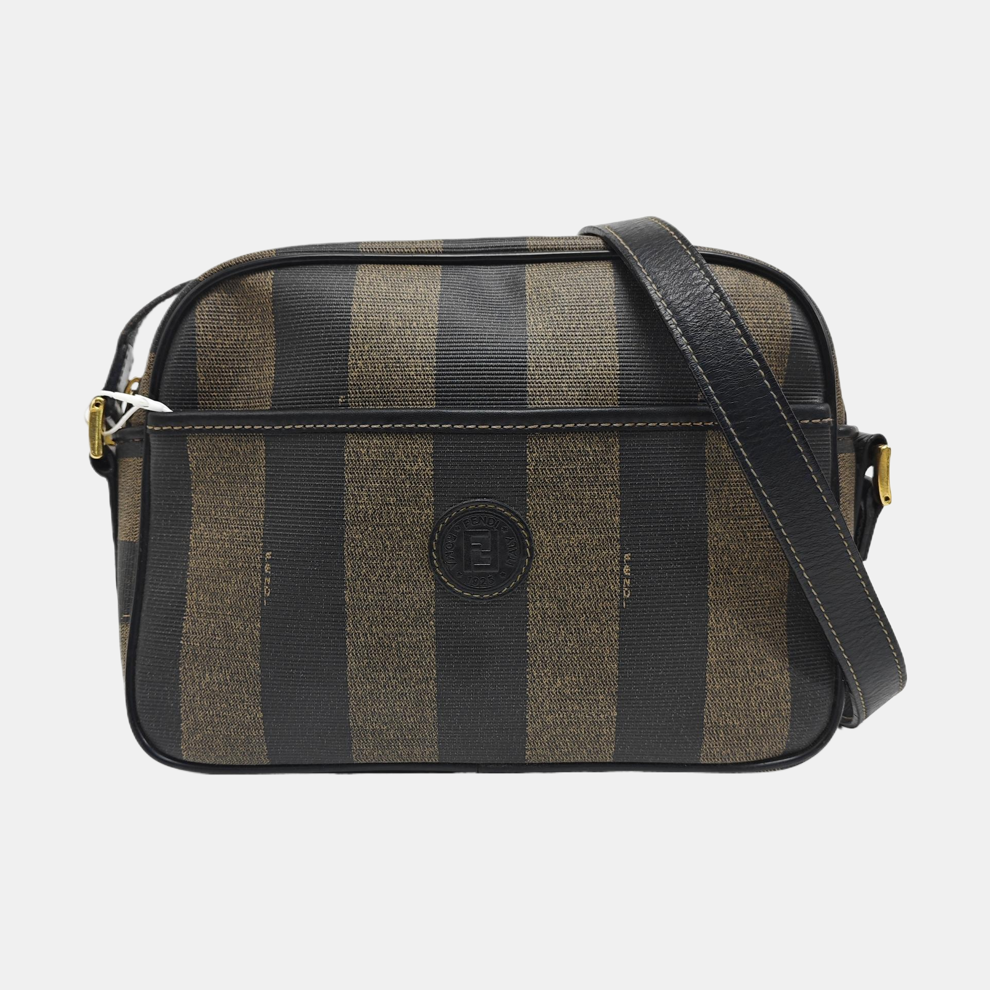 Coated Canvas Shoulder Bag Black