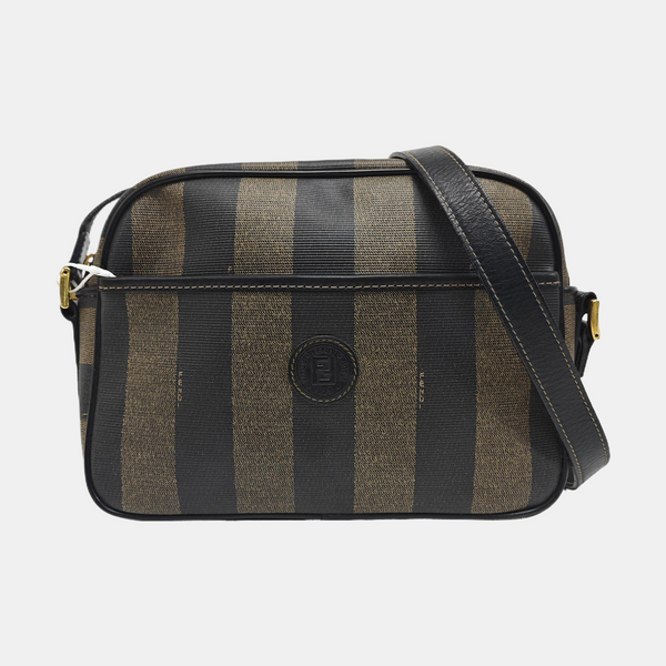 Coated Canvas Shoulder Bag Black